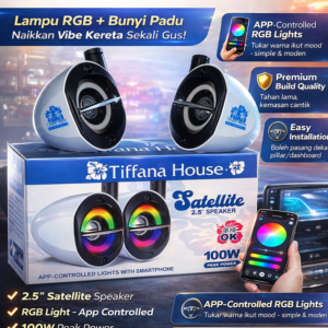 Tiffana House ELITE Satellite Speaker 2.5” RGB Led Ambient Lighting Car Audio Speaker Pillar Surface Mount Full Range