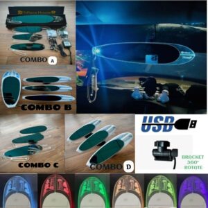 Tiffana House Surfboard Mirror With RGB LED 64 colors  Ibu /Anak JDM Sakura Car Rear View Mirror Decoration Keychain